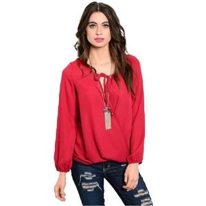 NWOT Burgundy Crossbody Top